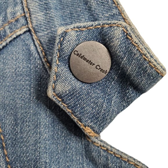 Coldwater Creek Size W18 18W Jacket Denim Jean V-neck Snaps Pockets Fitted Blue - Picture 11 of 12